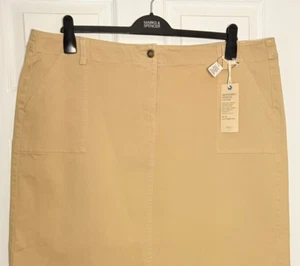M&S Ladies Skirt Short Coffee Denim Look Stretch Fabric 20 22 BNWT Marks Spencer - Picture 1 of 4