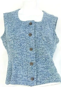 Vintage 60s Blue Wool Blend Vest by The Clothes Horse - Picture 1 of 12