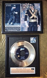 Michael Jackson - Billie Jean SINGLE Award + MOONDANCE gerahmtes Foto - Bild 1 von 6
