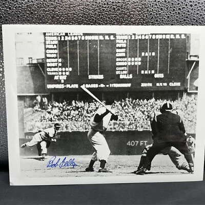 Rare Bob Feller / Joe DiMaggio Cleveland Indians Signed 8x10 Photo w/COA - Image 1 of 2