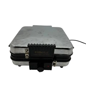 VillaWare Waffle Maker Model 6150 4-Square Belgian Waffler Chrome - Picture 1 of 11