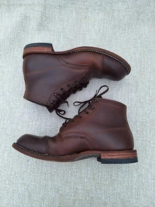 QUABAUG Mens Boots Size 9.5 EE Brown Leather Lace Up - Picture 1 of 13