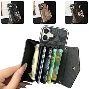 Card Holder ID Wallet For iPhone 16 Pro Max 15 14 Plus 13 12 11 Protective Case - Picture 1 of 14