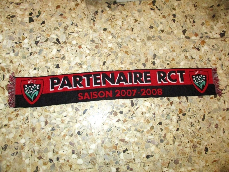 echarpe scarf rare RCT RUGBY CLUB TOULONNAIS TOULON PARTENAIRE SAISON 2007-2008 - Photo 1/1