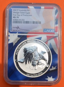 2021P Australia WEDGE TAILED Eagle NGC MS 70 FDOP MERCANTI Signature - Picture 1 of 2