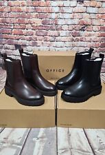 WOMENS OFFICE ALBY LEATHER CHELSEA BOOTS BLACK AND BROWN SIZES 3-9UK RRP £89.99