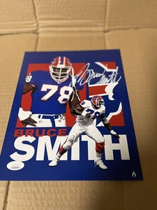 BUFFALO BILLS BRUCE SMITH #78 SIGNED 8x10 PHOTO HOF 2009 Custom pose Beckett - Picture 1 of 1