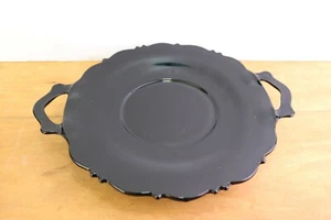 Smith Glass Black Mt. Plato de servir agradable con mango de 9" borde festoneado - Imagen 1 de 3