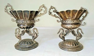 PAIRE DE CENTRES DE TABLE STYLE EMPIRE. EN ARGENT POIÇONNÉ. ESPAGNE. XIXÈ - Picture 1 of 1