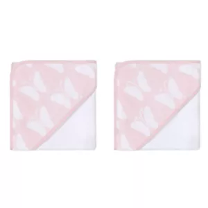 2x The Peanutshell Butterfly Whisper Hooded Bath Towel Infant/Baby Nursery Decor - Picture 1 of 4