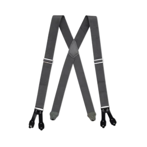 Men's Suspenders -None Stretch, X Style with Leather Ears, Belt Loops, and Clips - Picture 1 of 25