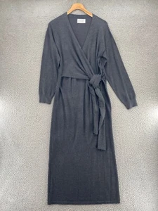 Modern Citizen Dress Womens Medium Lenese Gray Front Wrap Sweater Stretch Midi - Picture 1 of 11
