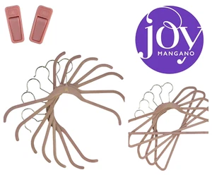 12 JOY MANGANO Huggable Hangers 5 Suit 7 Shirt or Dress 2 Clips Rose Quartz Pink - Picture 1 of 6