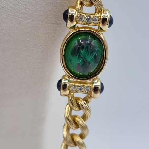 Collana collier Lange Gripoix Glass Henkel & Grosse for Dior oro L. 90 cm