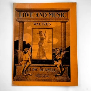 Valses antiguos Art Deco amor y música H. Russell 1909 - Imagen 1 de 5