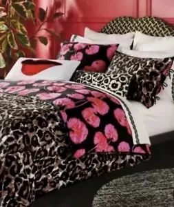 DVF Diane Von Furstenberg x Target Reversible Queen Comforter Shams Set Leopard - Picture 1 of 8