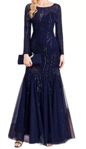 Xuibol Women’s M Sequin Mesh Contrast Maxi Dress Y2K Style Formal Shine - Picture 1 of 23