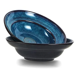 Ceramic Pasta Salad bowl, 10" Wide Rim Soup Bowls, 48oz Deep Porcelain Pasta - Picture 1 of 7