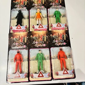 6 figuras de acción de juego de calamares más famosas 6 figuras de acción para niños - Imagen 1 de 4