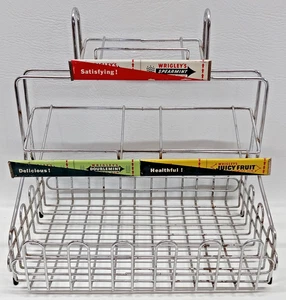 VINTAGE 3 TIER WRIGLEYS GUM DOUBLEMINT JUICY FRUIT COUNTER DISPLAY RACK 12.5x13" - Picture 1 of 10