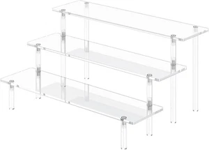 Elevadores de exhibición de acrílico de 3 niveles, soporte organizador de perfumes grande, transparente - Imagen 1 de 7
