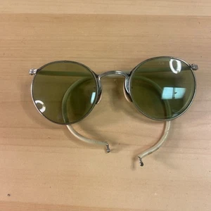 Occhiali da sole di sicurezza American Optical Ful-Vue lenti verdi seconda guerra mondiale steampunk vintage - Foto 1 di 9