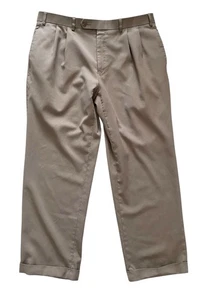 Lauren Ralph Lauren Mens Pleated Tan Dress Pants Size 36 x 29 Cuffed 100% Wool - Picture 1 of 6