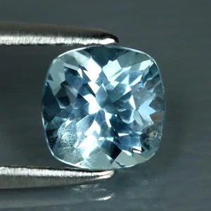 1.10 ct  Cushion Cut (6 x 6mm) Brazil Natural Sky Blue Aquamarine Loose Gemstone - Picture 1 of 2
