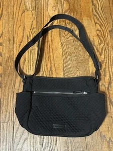 Vera Bradley Black Iconic On the Go Crossbody Shoulder Bag - Picture 1 of 6