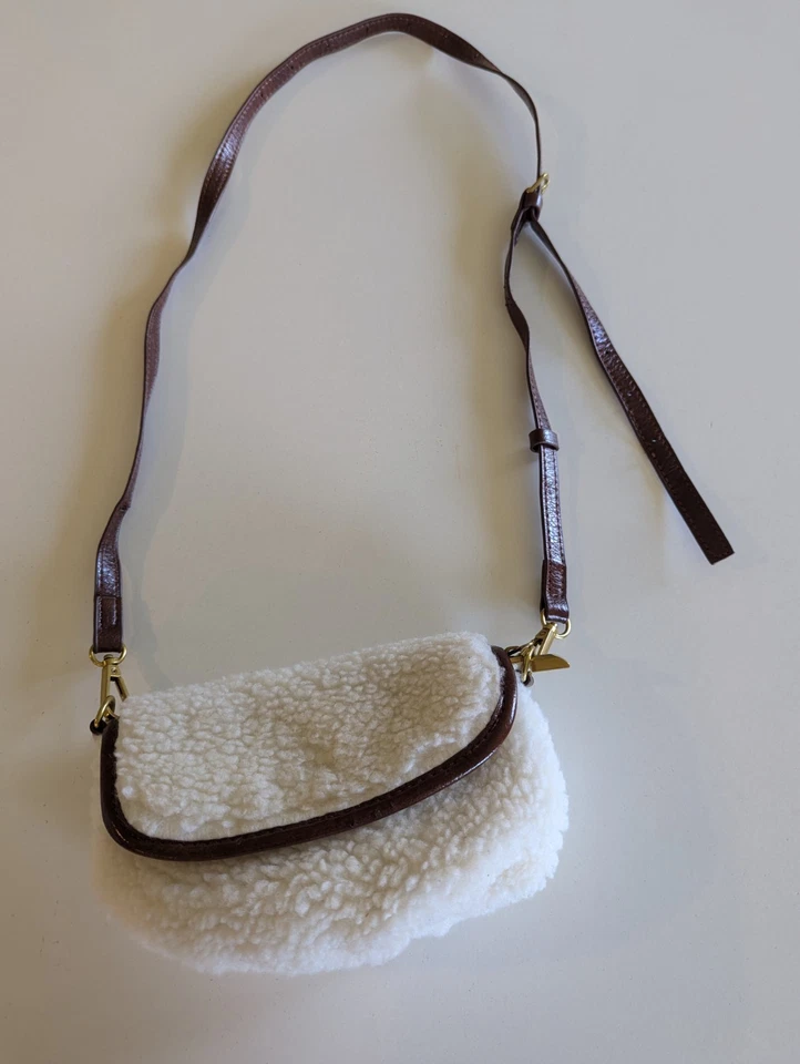 Bolso Bandolera Anthropologie Emma Convertible Cinturón Piel de Oveja Correa Sherpa Foto 1 de 4