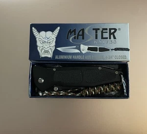 Vintage Master Folding Knife with Tanto Point, Half Serrated w/Clip HC-888BA - Picture 1 of 10