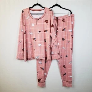 Cuddl Duds Schlafanzug 2x Pfirsich French Bull Hunde Pudel Yorkies etc Kuschel Jersey  - Bild 1 von 19