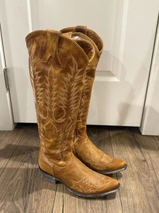 OLD GRINGO MAYRA 18" VESUVIO BUTTER EMBROIDERED BOOTS Sz 8 - Picture 1 of 8