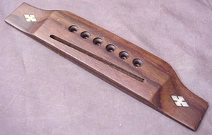 LUTHIER ACOUSTIC GUITAR BRIDGE WITH INLAID SNOWFLAKES - Picture 1 of 3
