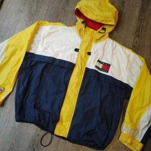 Vintage Tommy Hilfiger Jacket Mens XL Colorblock Wind Rain Sailing Gear 90s Y2K - Picture 1 of 19