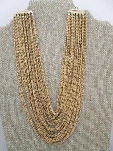 Kramer Vintage Signed Seven Strand Snail Chain Necklace - Picture 1 of 8
