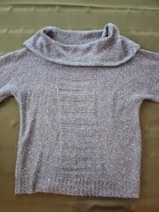 Chico's Talla 2 Suéter Ligero Gris Tejido Lentellera Capucha Cuello 3/4 Mangas 3/4 - Imagen 1 de 7