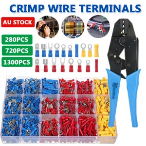 280-1300PCS Insulated Assorted Electrical Wire Connector Crimp Terminals Set Kit - Picture 1 of 20
