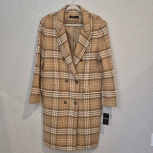 Lauren Ralph Lauren Plaid Double-Breasted Wool-Blend Walker Coat Size 18 - Picture 1 of 10