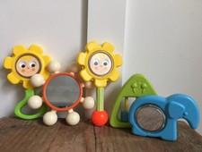 vintage metal baby rattle