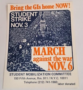 Rare 1960s Anti Vietnam War Protest Bring GIs Home Bill Post Mini Poster NOS New - Picture 1 of 3