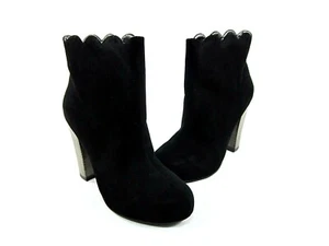 CHARLOTTE RONSON WOMENS DIMPHY SCALLOP EDGE BOOTIE BLACK US SIZE 8 M NEW/DISPLAY - Bild 1 von 8