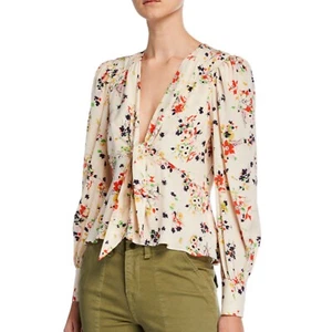 $395 Veronica Beard Peyton Floral Silk Blouse 6 - Picture 1 of 12