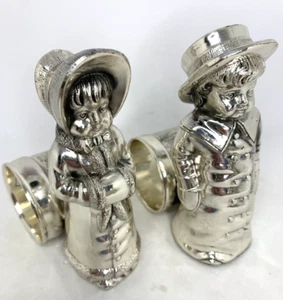 Int'l Silverplate Napkin Rings 2 & 3 Kate Greenaway Meriden Britannia Repros. - Picture 1 of 12