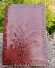 Double Dragon Leather Blank Book grimoire Leather Journal Book of Shadows