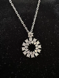 Luxus Byzantinisches Empire Kreis Halskette mit Doppelzahn Zirkonia Kette - Bild 1 von 4