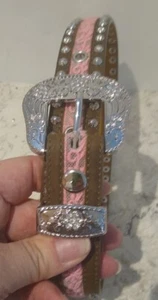 Ariat Girl's Floral Lace And Silver Studs Belt CHRISTMAS GIFT ๐ - Picture 1 of 6