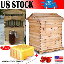 7PCS Upgrade Beehive Frame Honeycomb + Outdoor Beekeeping Cedar New Brood Box US