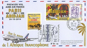A380-259 FFC FRANCE "Airbus A380 Air France - 1er Vol Paris-Abidjan" 2014 - Picture 1 of 1