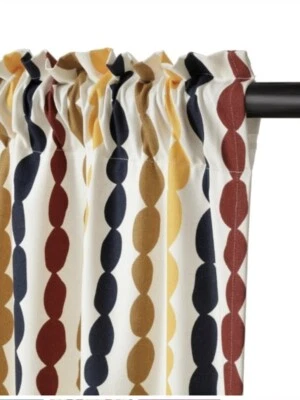 IKEA Aromatisk Luna Gil 100% Algodón Multicolor Cortinas 2 Paneles Mod Retro MCM Foto 1 de 4